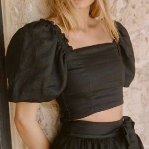 Jason Wu puff sleeve crop top